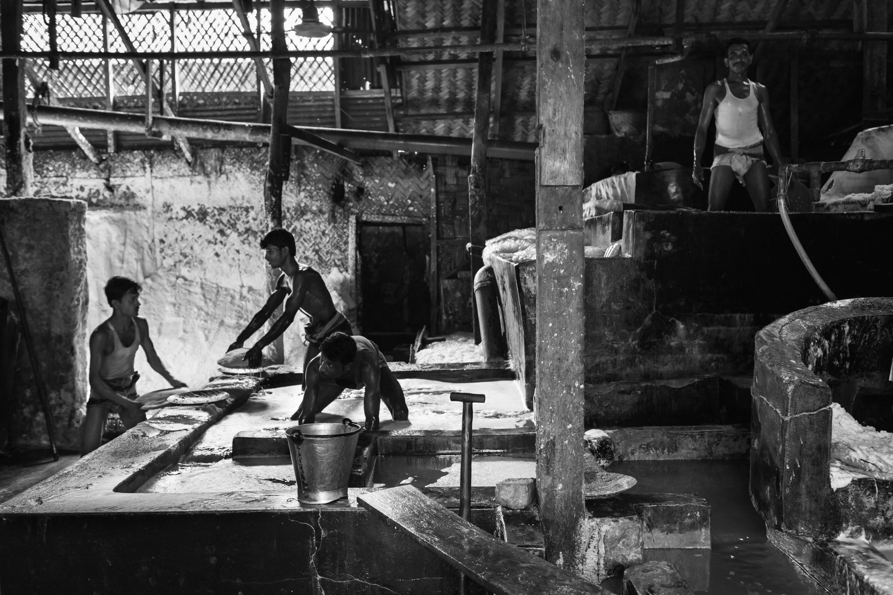 Workers at a salt processing plant, Chittagong, Bangladesh, June 2015