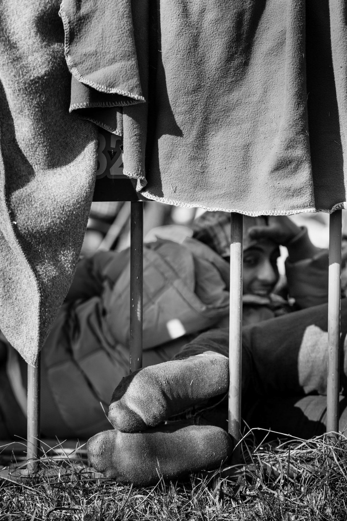 Transit centre in a factory for refugees arriving in Slovenia from Croatia, Dobova, Slovenia, October 2015