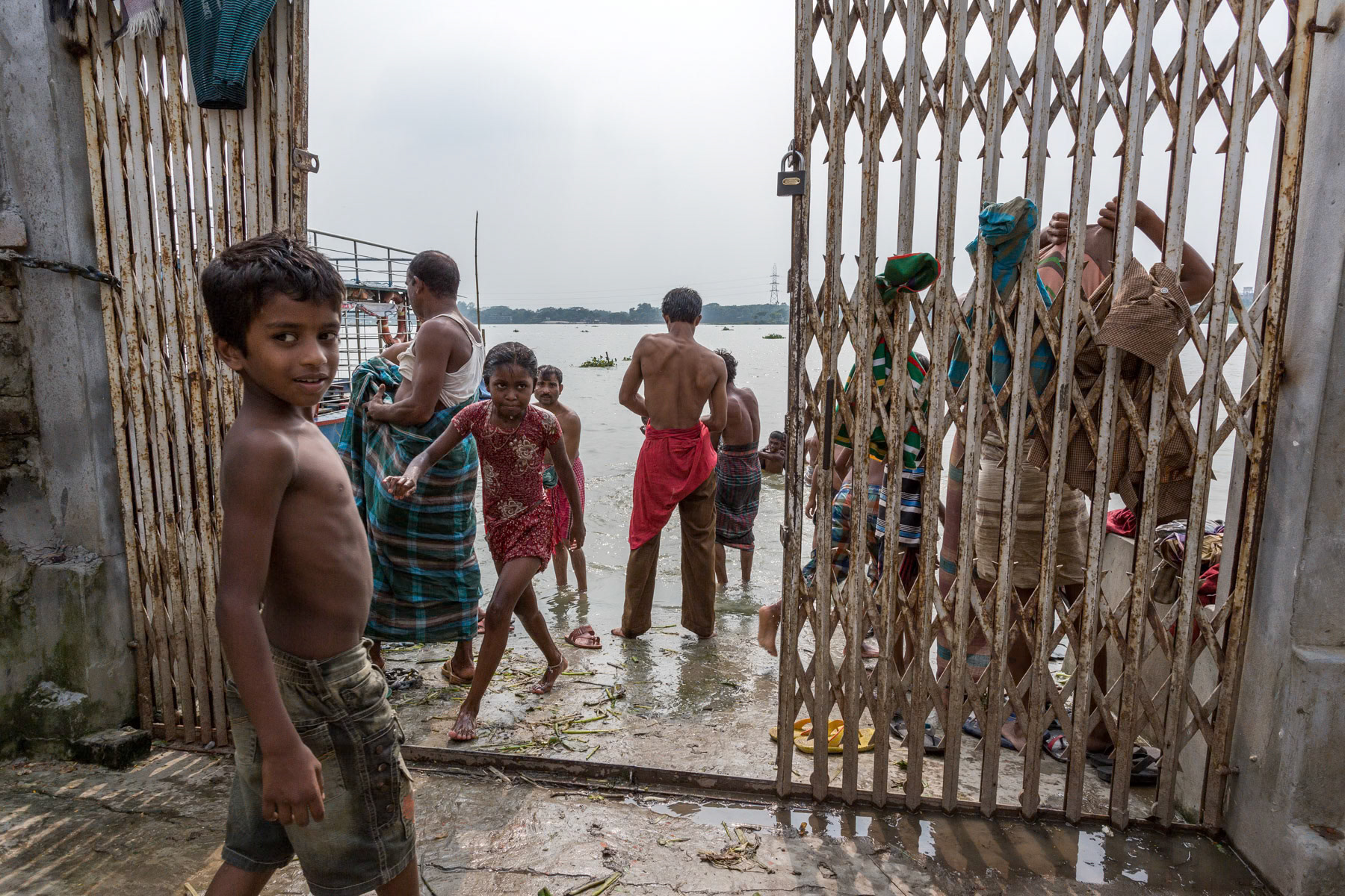 Hazaribagh neighbourhood along the Buriganga river, Dhaka, Bangladesh, October 2014