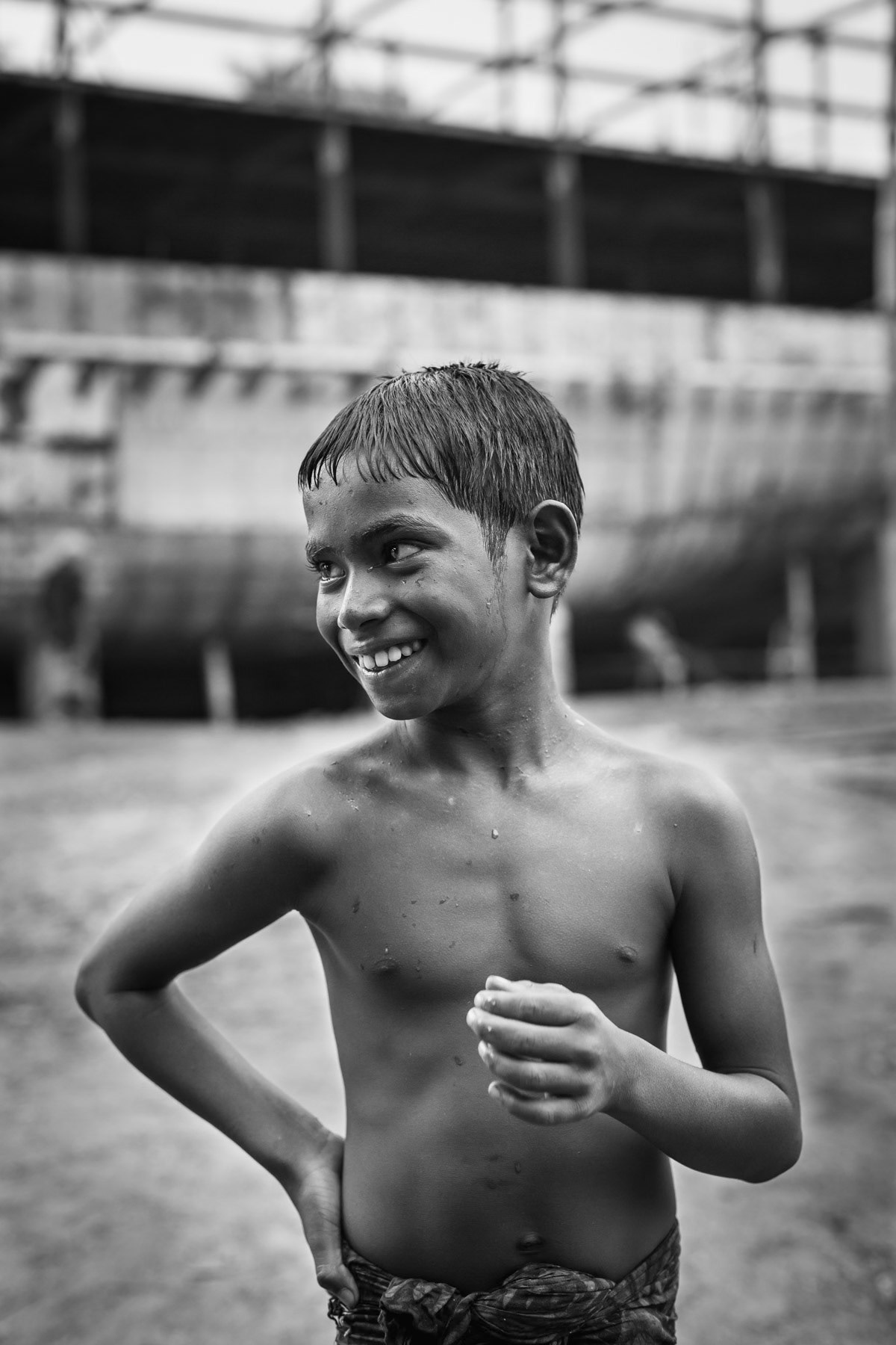 Shipyards along the Buriganga river in Kerenigong neighbourhood of Dhaka, Bangladesh, October 2014