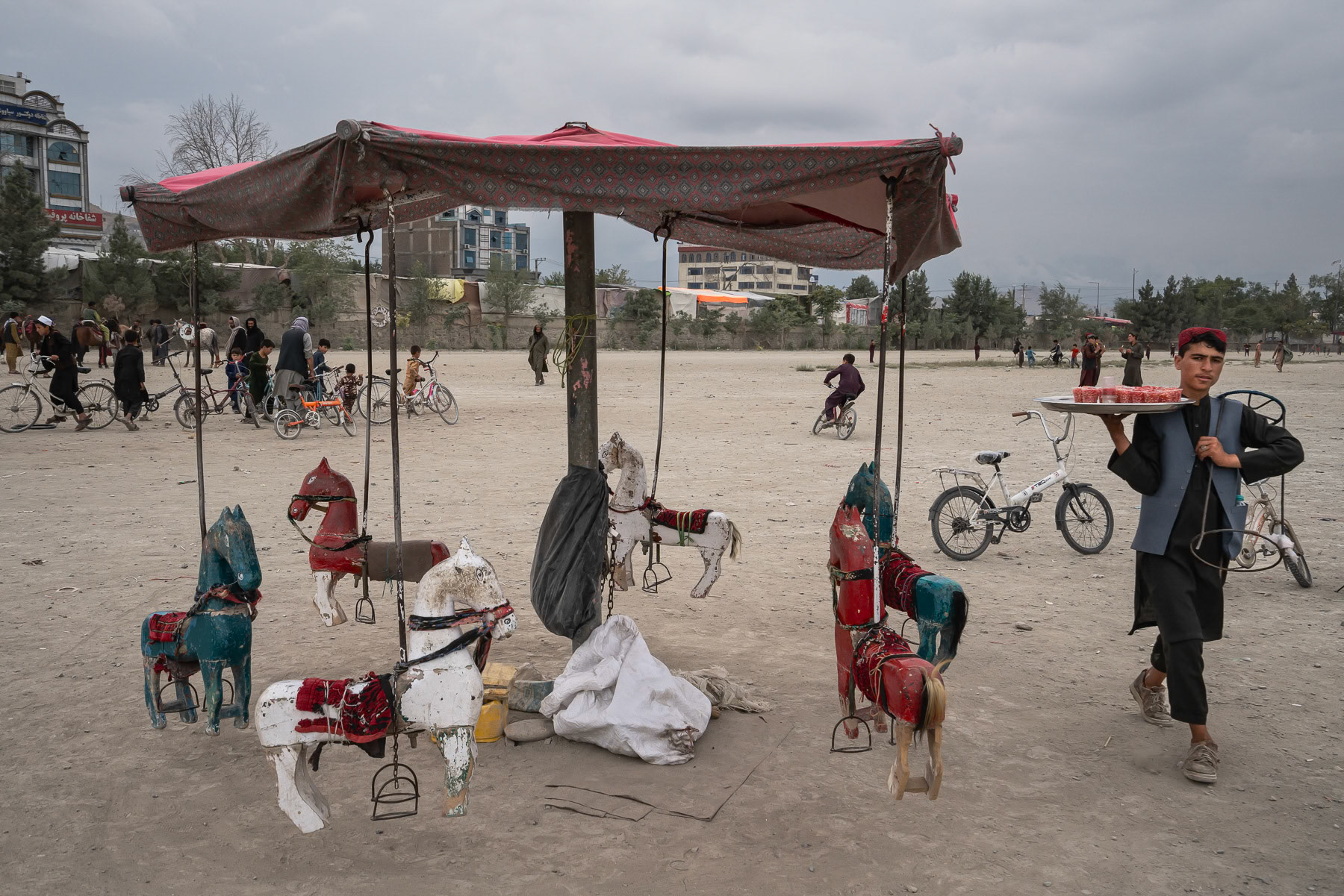 Friday afternoon leisure time at Chaman Hozori, Kabul, Afghanistan, August 2024
