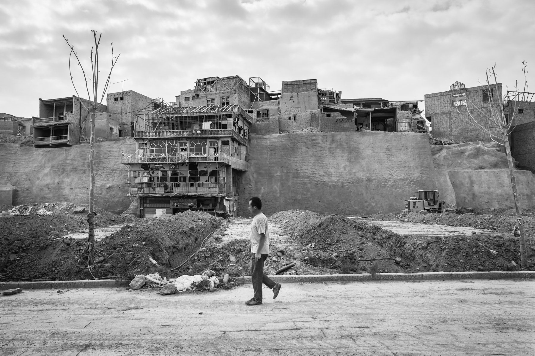 A part of the old town of Kashgar that was completely evacuated in 2018 due to security and sanitation concerns. Despite being of invaluable historical value and inhabited since the time of the silk road caravans, it will most likely be destroyed and be subject of new real estate development projects. Kashgar, Xinjiang, China, September 2019