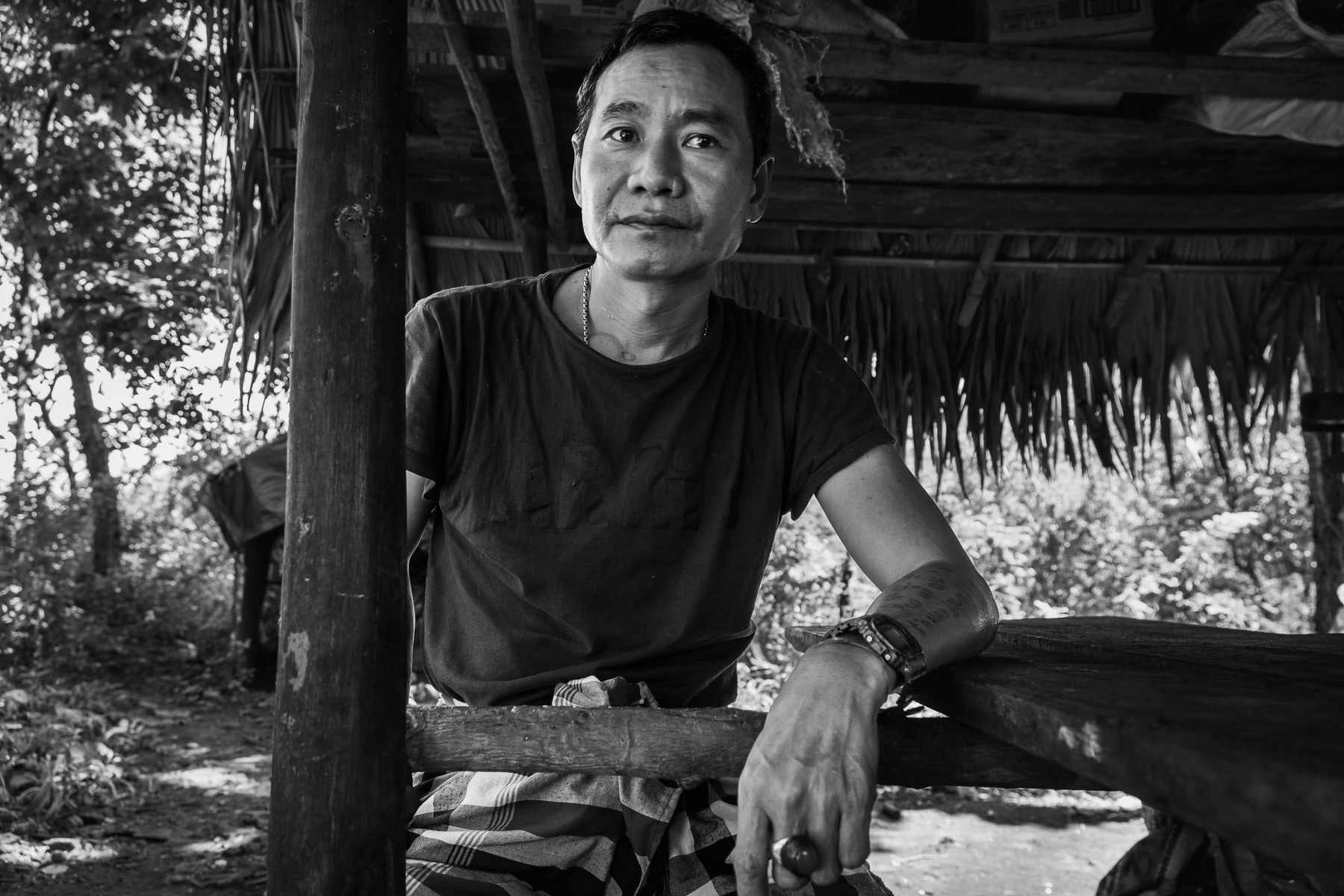 Karen National Liberation Army squad commander at a frontline position in Karen State in Myanmar, September 2024