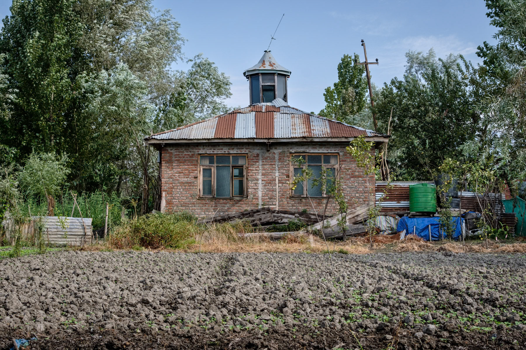 Rural mosque in predominantly muslim Kashmir, Lake Dal, September 2023