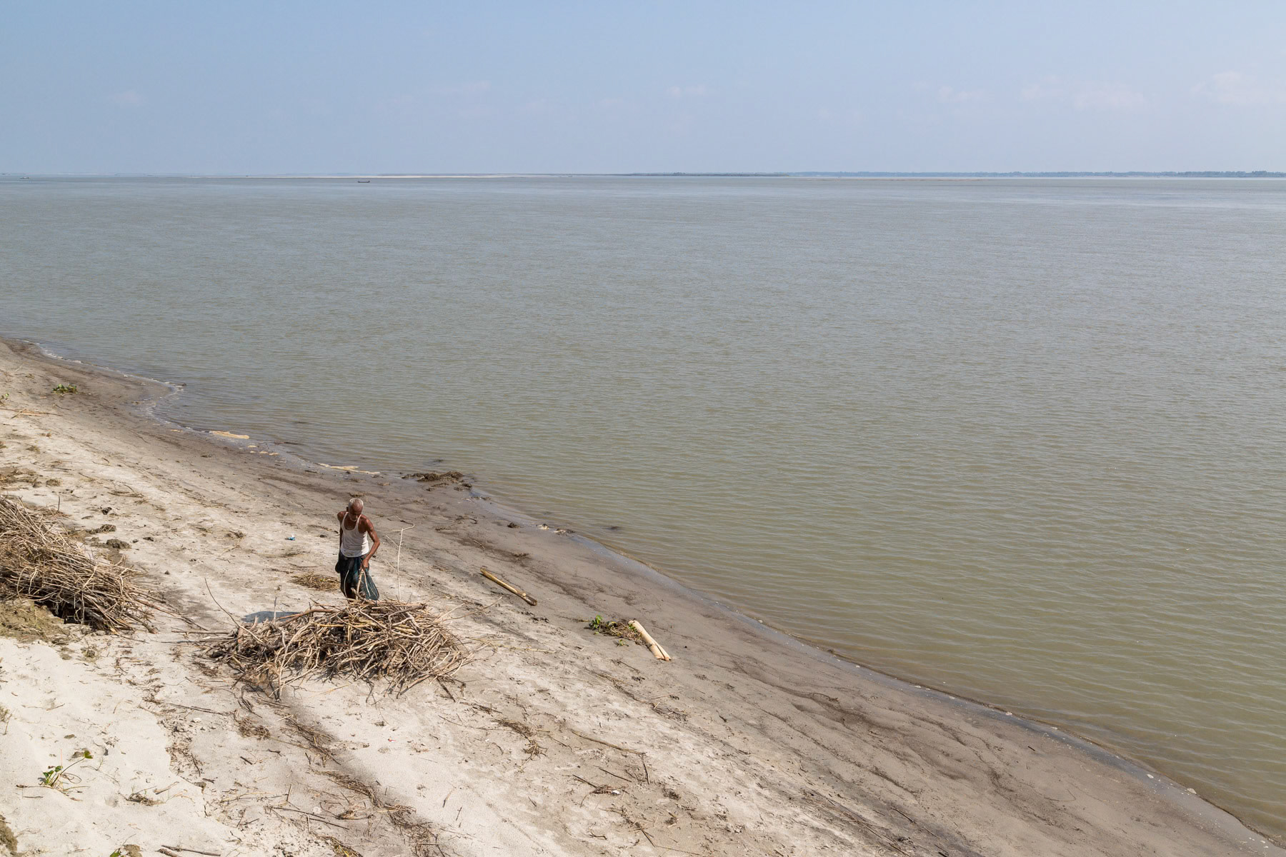 Silt island on the Jamuna river, Bhati Char, Bangladesh, October 2014
