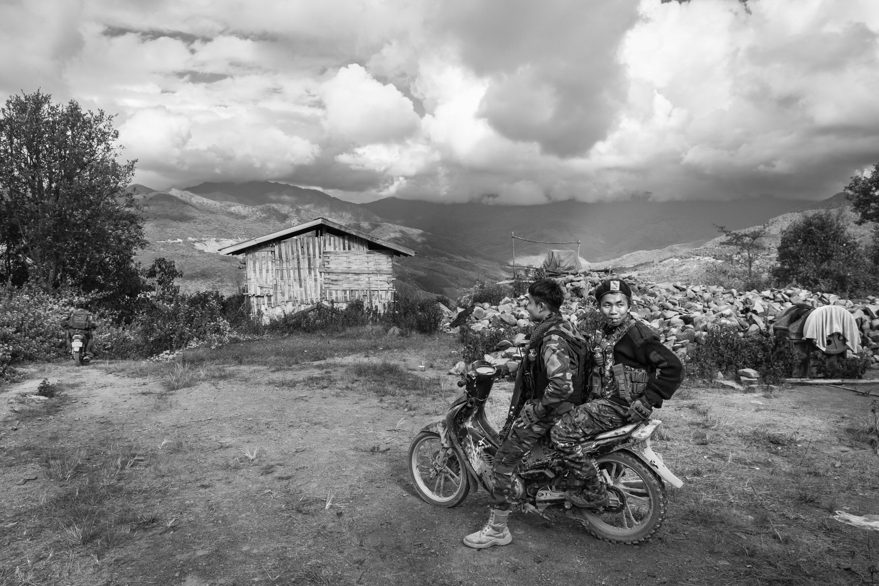 Chin National Defence Forces returning from the frontline. Falam township, Chin State, Myanmar, November 2022