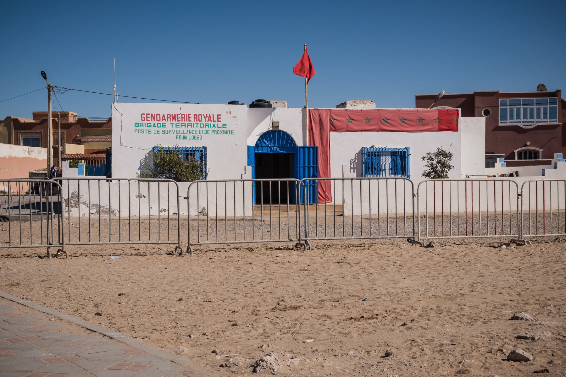 Gendarmerie post in the disputed territory of the Western Sahara de facto part of Morocco, Foum El Oued, December 2018