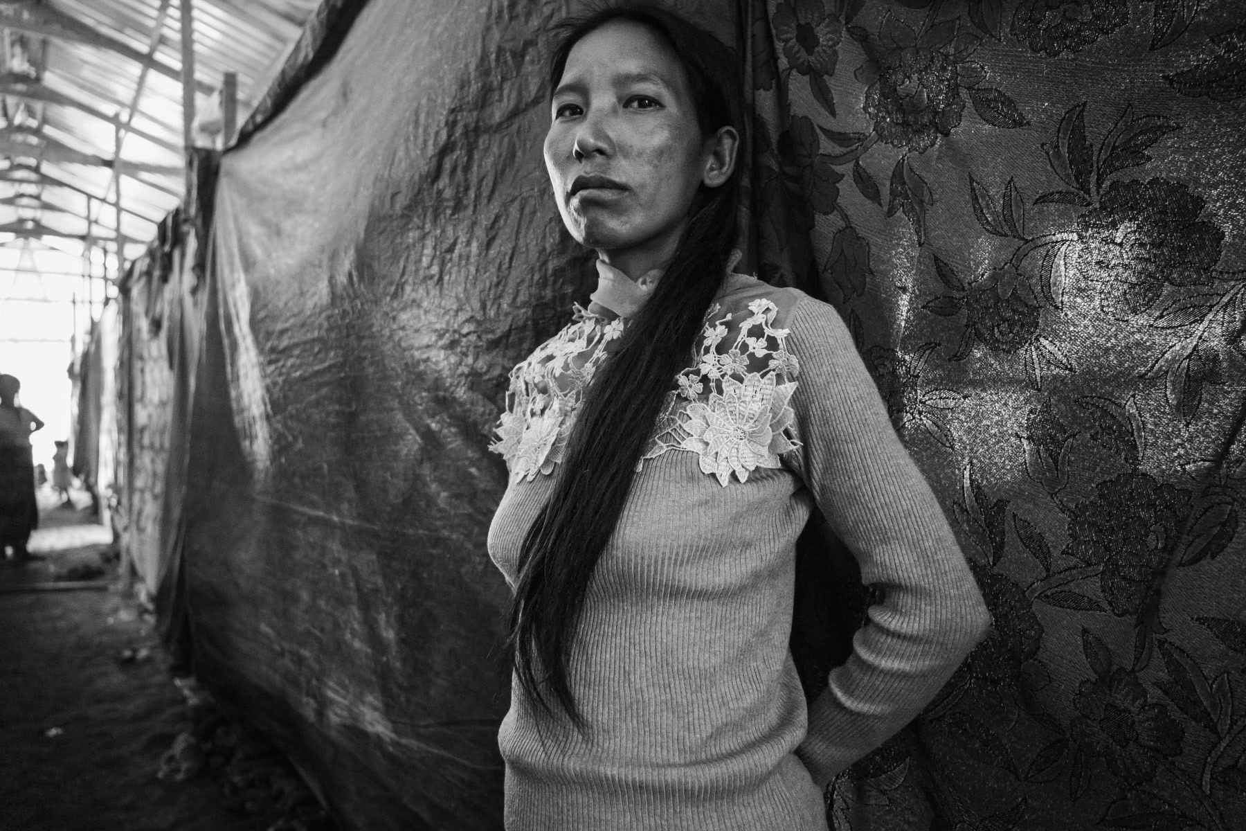 Chin refugee in a camp on the border between India and Myanmar. Zokhawthar, Mizoram in India, November 2022