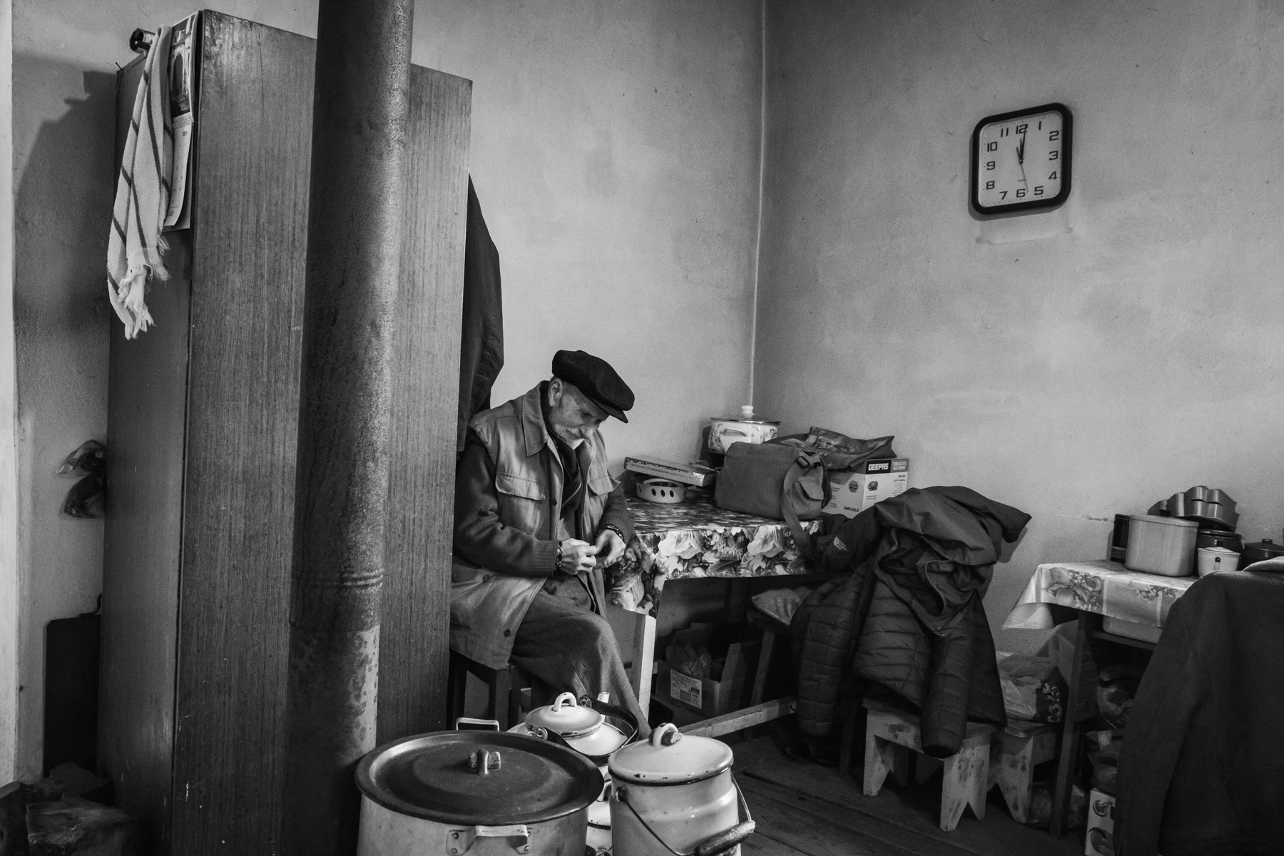 Aharon, 84, living with his daughter in Askeran. Askeran town, Nagorno-Karabakh, December 2020