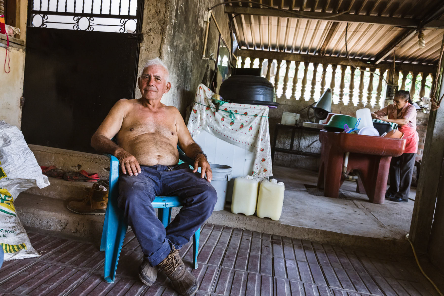 Manual Lopez is Salvadorian but living in a village along the border that is now part of Honduras. The El Salvadorian President gave by decree in 1979 several villages in Chalatenango to Honduras that were used as guerilla bases to fight the right-wing government. This move also isolated the guerilla of the hinterland.The territory was never returned and remains a part of Honduras as confirmed by the International Court in The Hague. Zazalapa border village in Honduras, April 2019.
