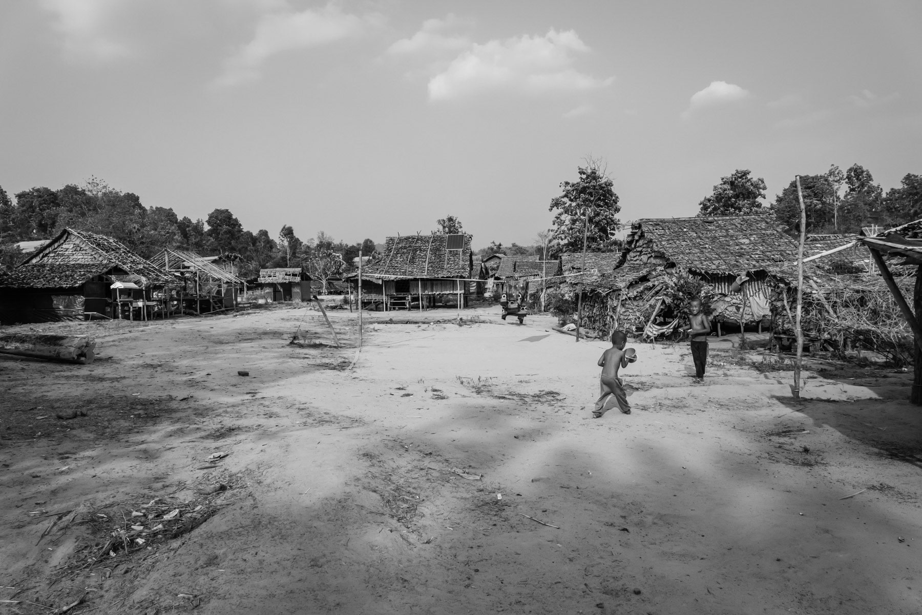 Karen children playing. Lae Gho internally displaced persons camp in Kayin State, Myanmar, May 2024