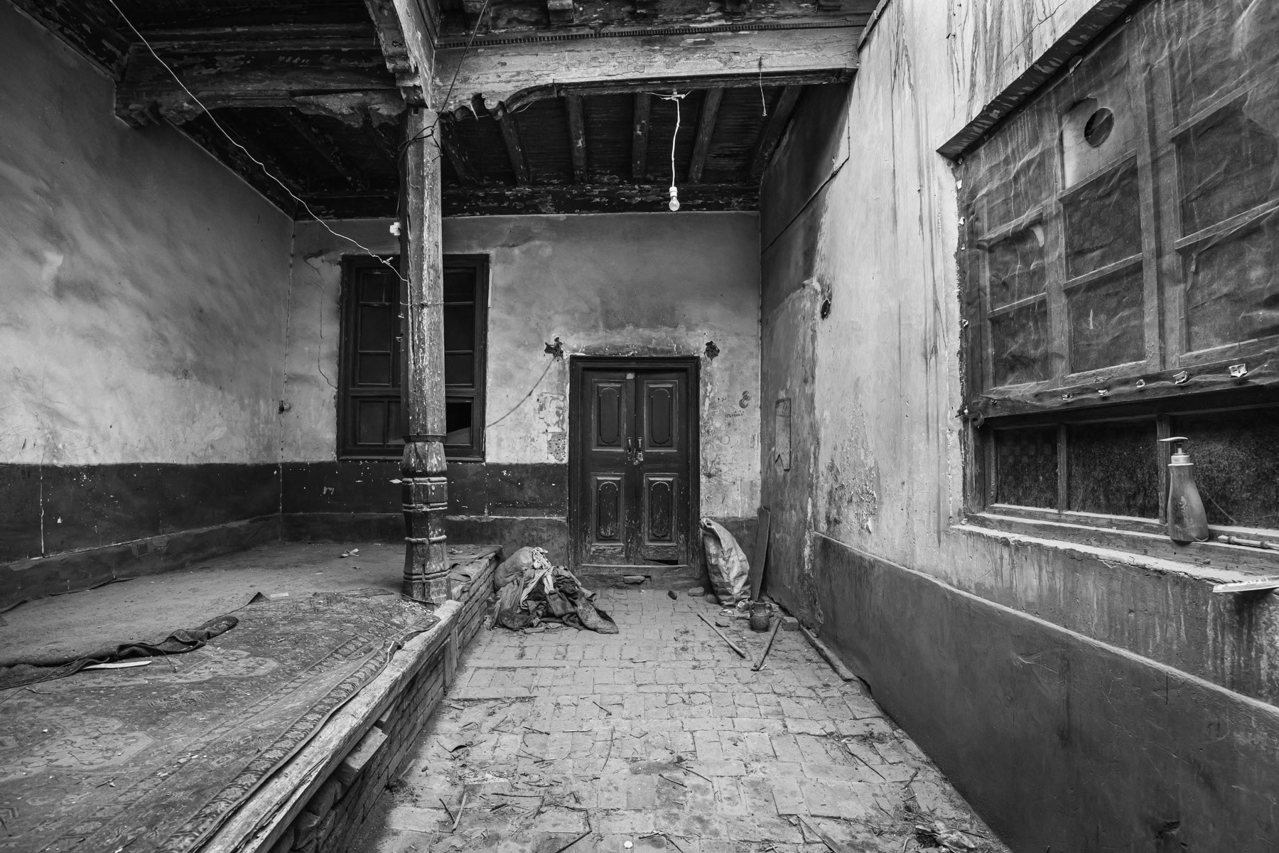 Remains of a house after the neighbourhood was forcibly evacuated in 2018 by the authorities. Kashgar, Xinjiang, China, September 2019
