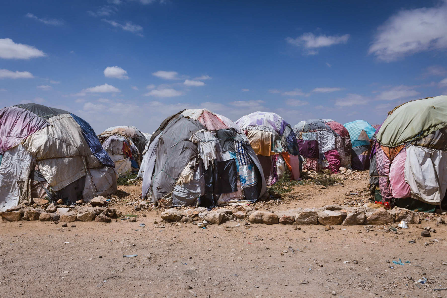 An IDP camp holding 4,500 climate refugees on the outskirts of Hargeisa, Somaliland, October 2017