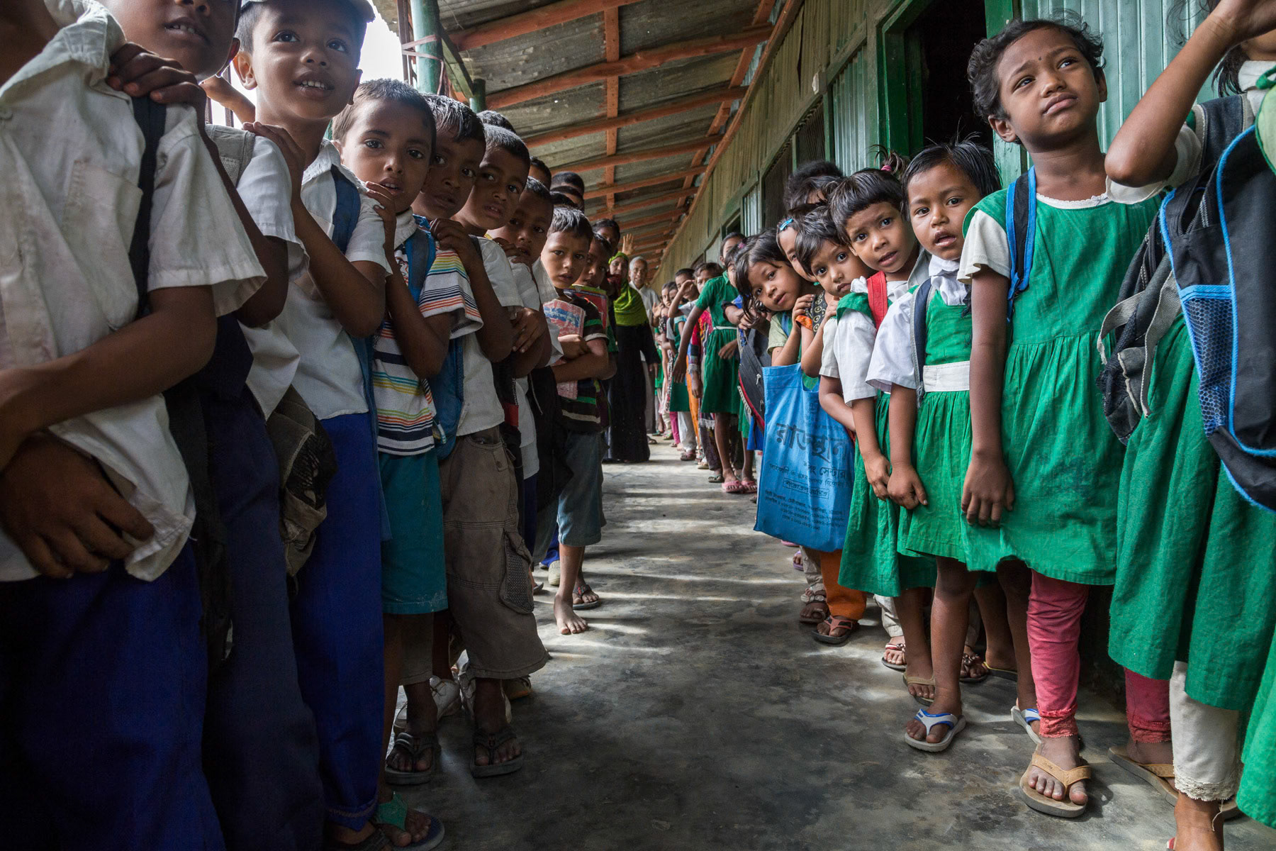 Primary school on the Karnaphuli river chars, Chittagong, Bangladesh, October 2014