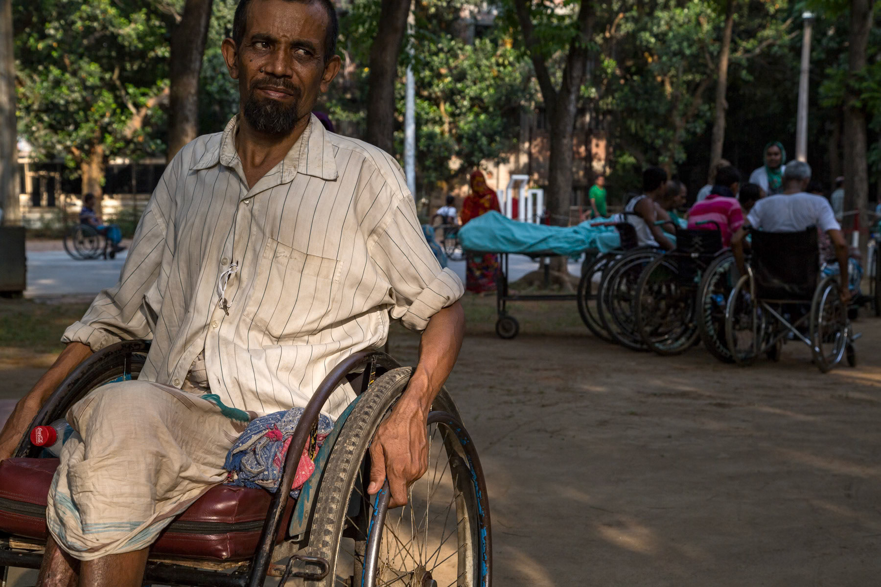 Centre for rehabilitation of the paralysed (CRP) is a unique organisation of its kind in Bangladesh. It focuses on a holistic approach to rehabilitation to ensure the inclusion of disabled people into comon society. Outdoor activity, CRP Savar, Bangladesh, April 2014