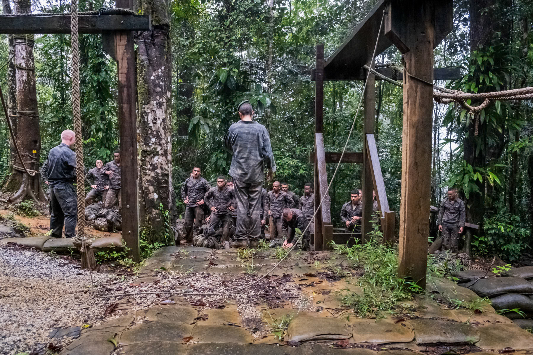 Training camp of the foreign legion in the Amazon rainforest. Regina, French Guyana, March 2022