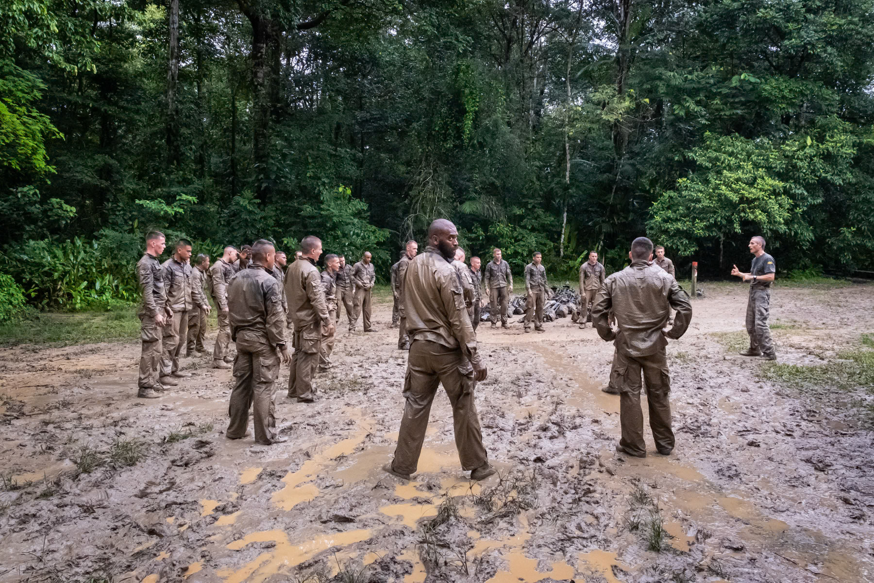 Training camp of the foreign legion in the Amazon rainforest. Regina, French Guyana, March 2022