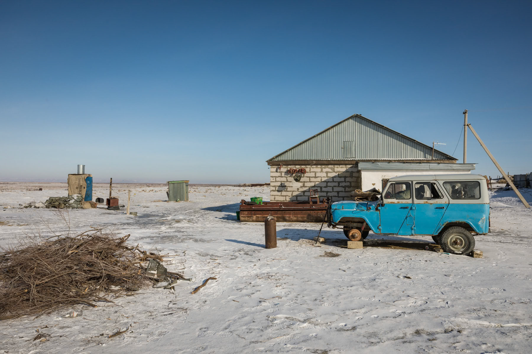 Tastubek village few kilometers of the Aral Sea, Kazakhstan, January 2019