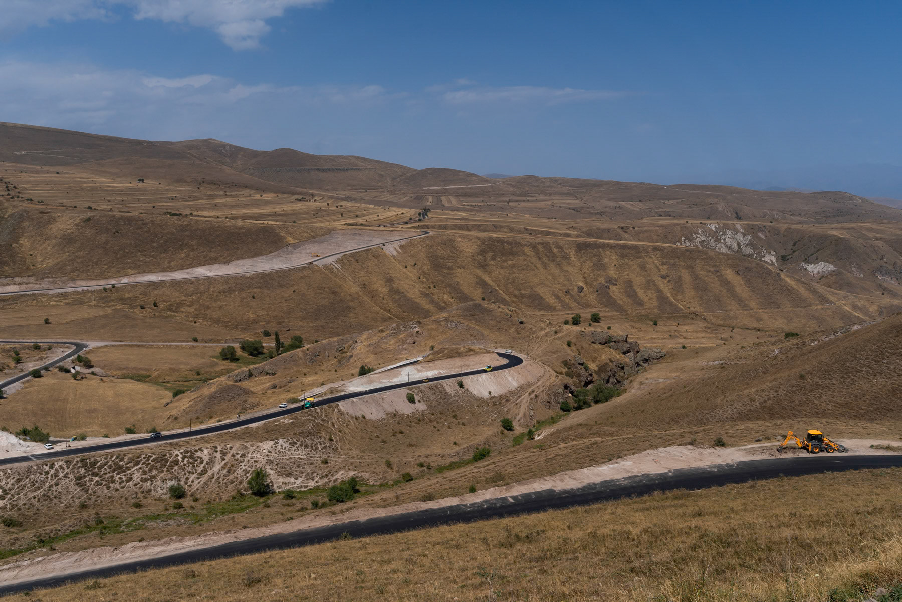 New roads are under construction at high altitudes in the Syunik region, primarily to allow the Armenian army to build and staff the military fortifications being erected along the new front line. Syunik, Armenia, September 2025