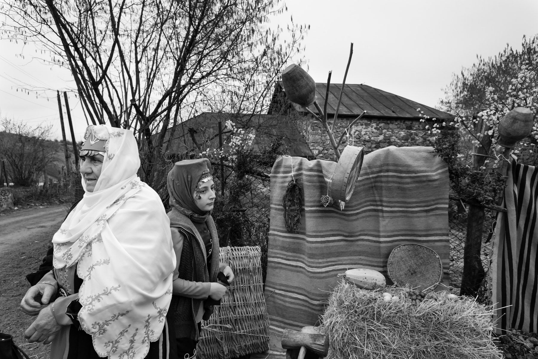 Traditionally dressed Karabakh women in Gansk village, Askeran region, March 2014
