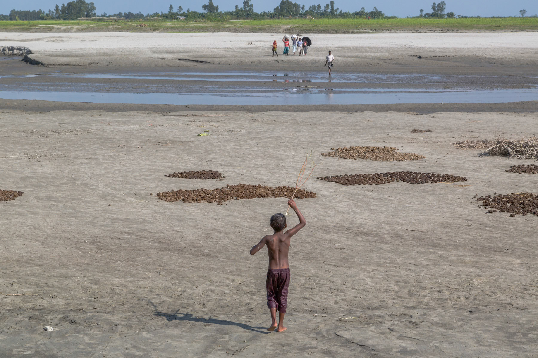 Silt Islands, also called chars, of the Jamuna river, Bangladesh, October 2014