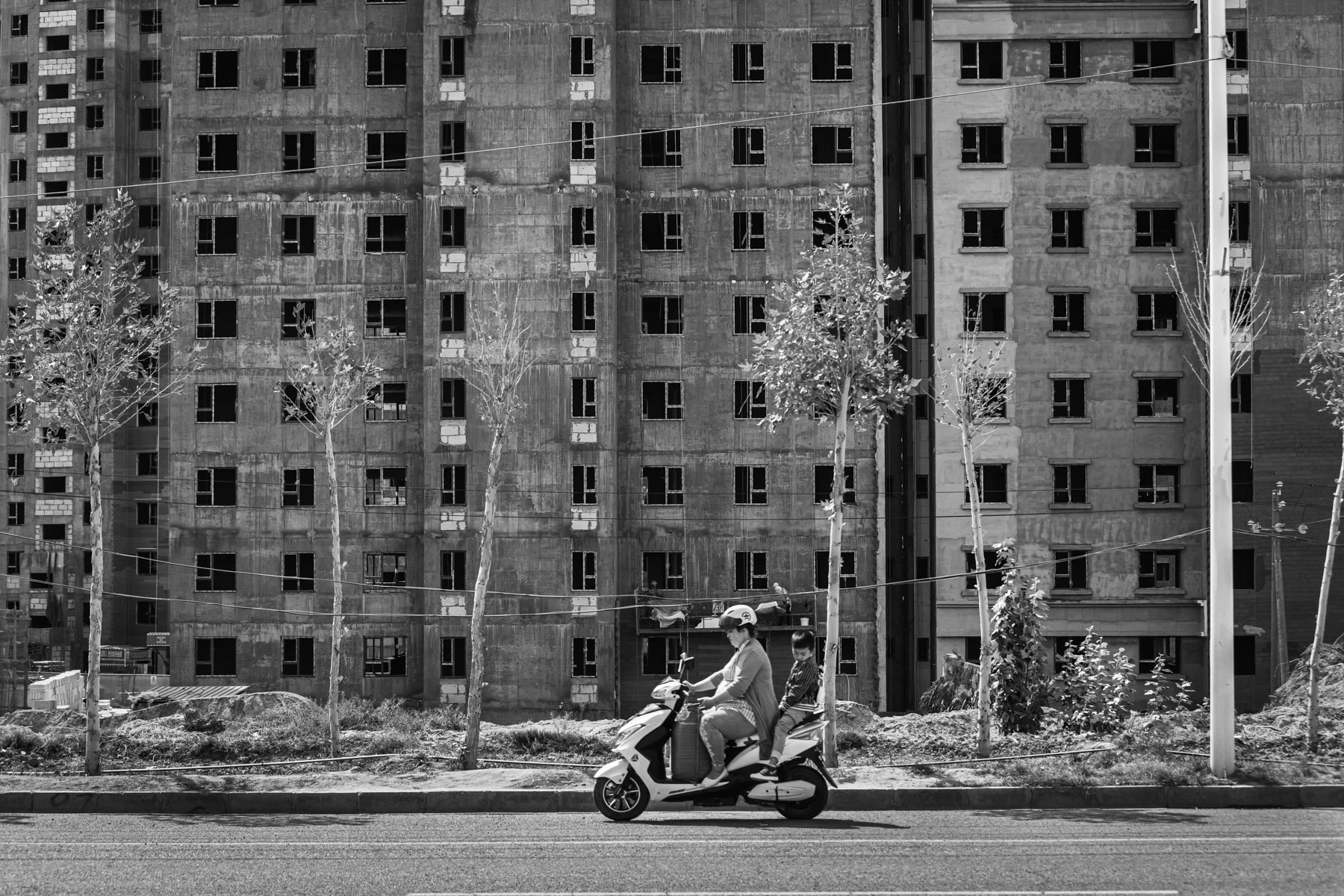 New real estate development projects on the outskirts of Kashgar. Xinjiang in Western China, September 2019