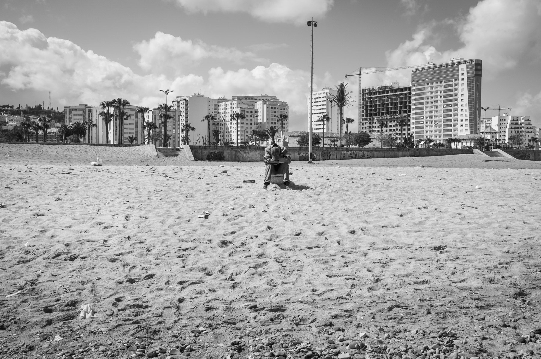 Stranded refugee en route for Europe. The African transit route to Europe before Libya took over the role of primary route. Tangier, Morocco, April 2015