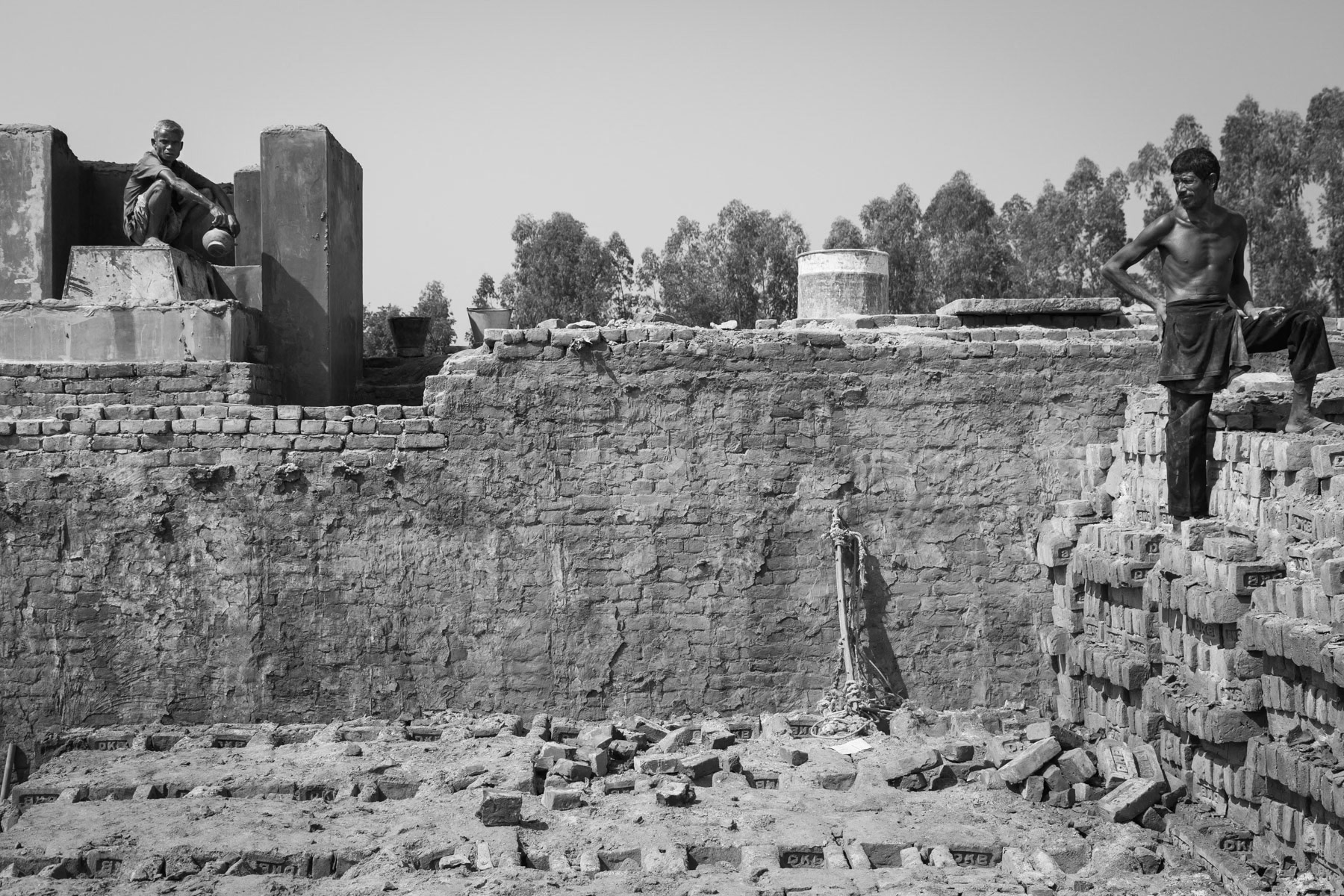 Central part of the brick kiln used to harden the brick, Kurigram, Bangladesh, October 2014