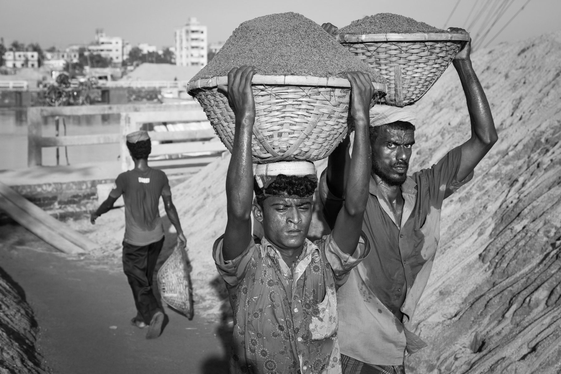 Sand depot in Gabtoli, Dhaka suburbs, Bangladesh, October 2014
