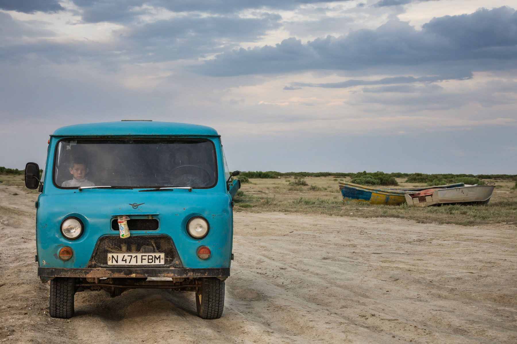 Tastubek village shore. Aral Sea, Kazakhstan, June 2019