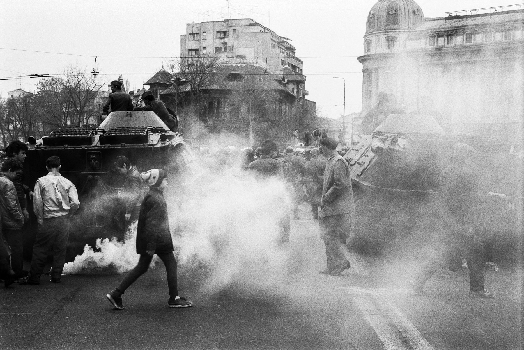 Post Ceausescu demonstrations in Bucharest, Romania, April 1991