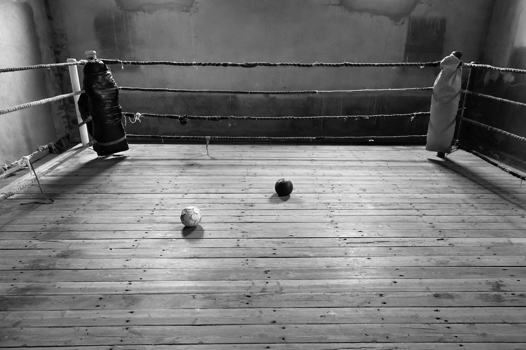 Boxing ring in Hadrut town, Karabakh, July 2014