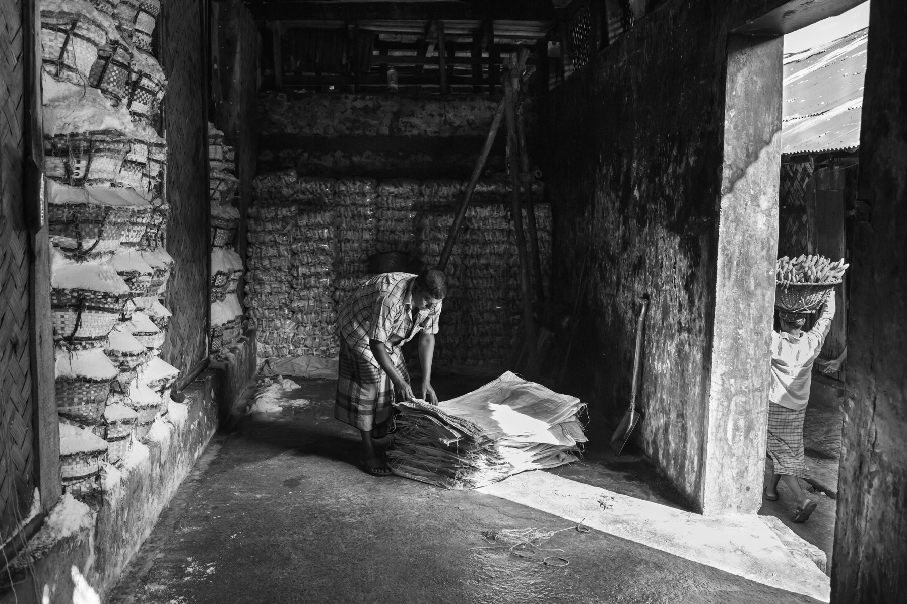 Salt warehouse near the Sadarghat docks in Chittagong, Bangladesh, October 2014