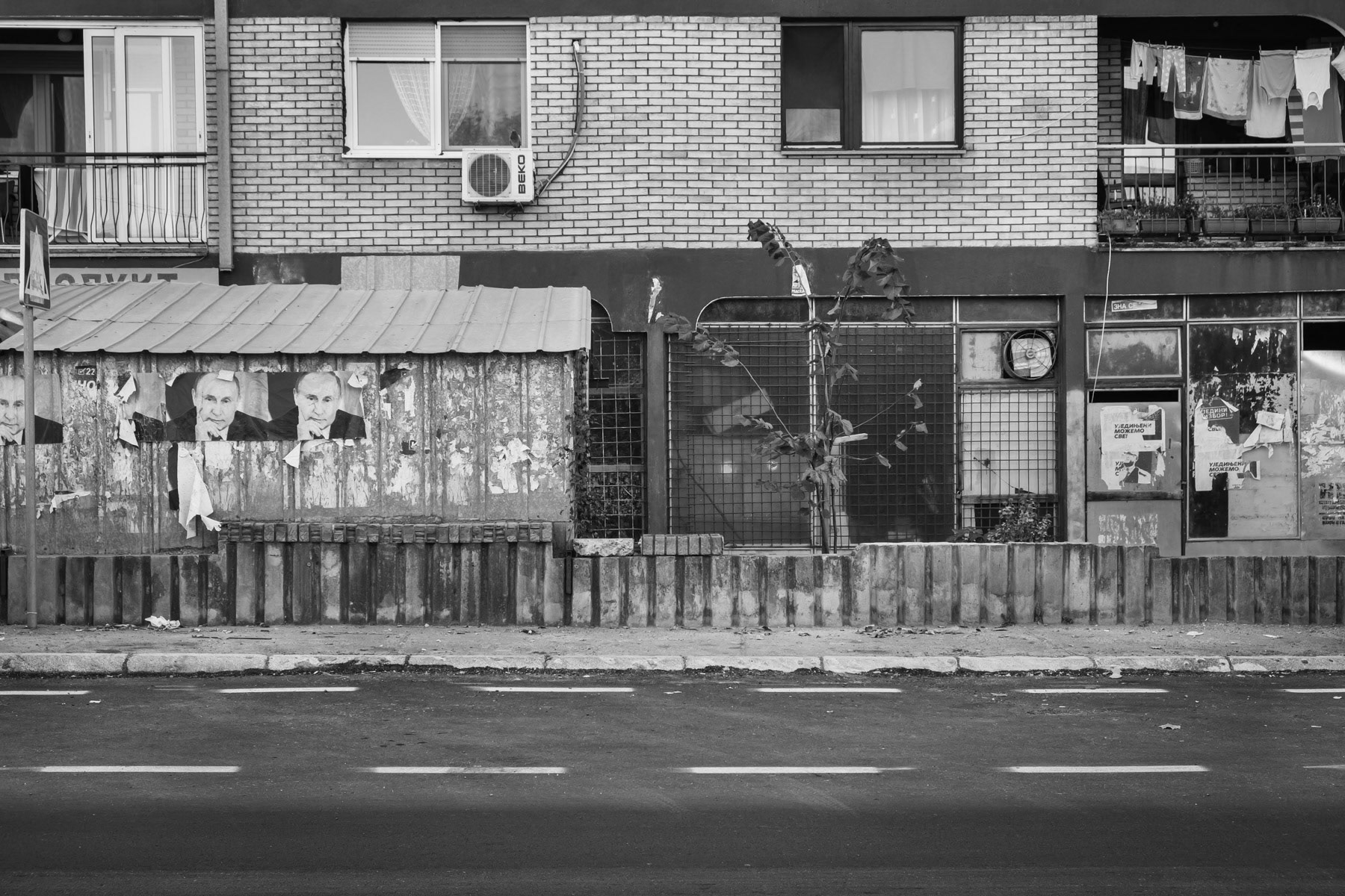 Vladimir Putin, the Russian President, is very popular among the Serbian population in Kosovo. Regarded as a safeguard of their rights. The Russian Federation has never recognised Kosovo. Kosovska Mitrovica, Northern Kosovo, October 2018