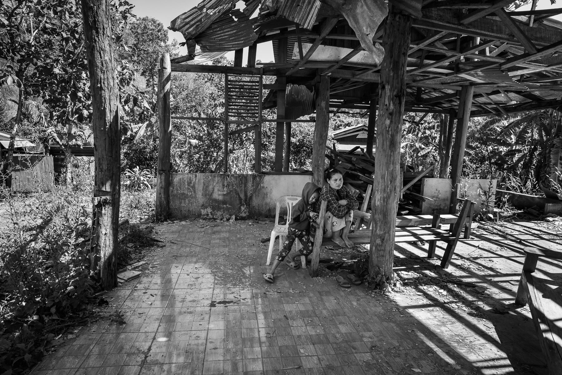 A church destroyed by junta airstrikes in a Karen village near a KNLA base. Pa Nwe Poe Klo, Kayin State, Myanmar, January 2025