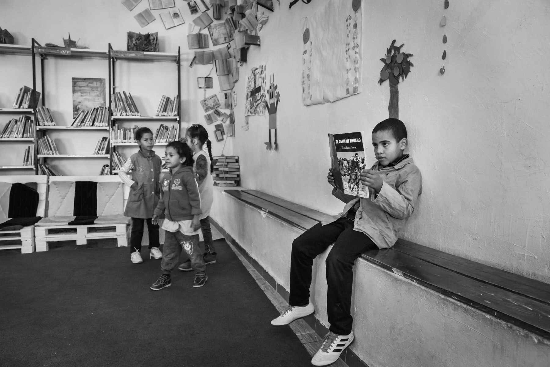 Library in the Saharawi refugee camp of Bojador, Tindouf, Algeria, December 2019