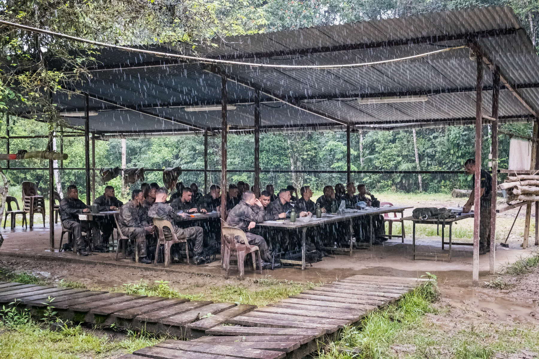 Training camp of the foreign legion in the Amazon rainforest. Regina, French Guyana, March 2022