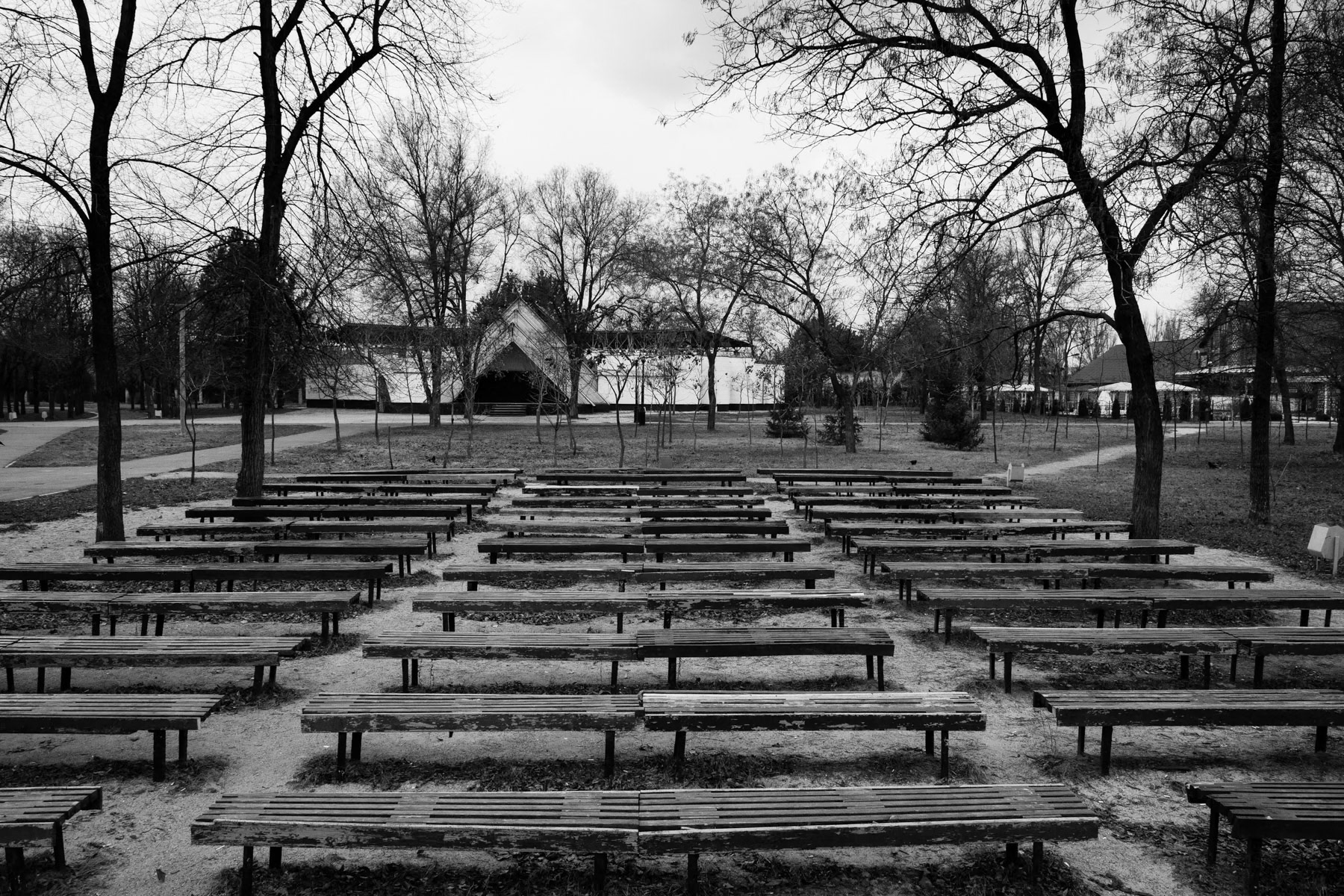 City park in Tiraspol, Transnistria, December 2013