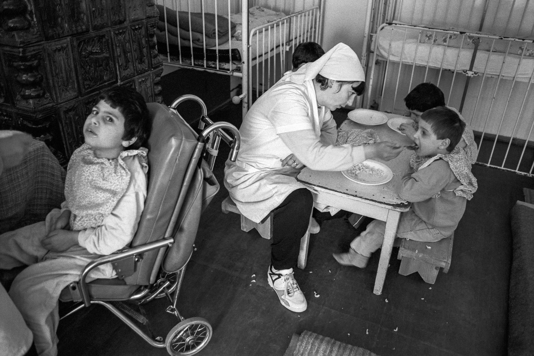 Child institution for orphans with physical and mental problems, Cluj-Napoca, Romania, May 1993
