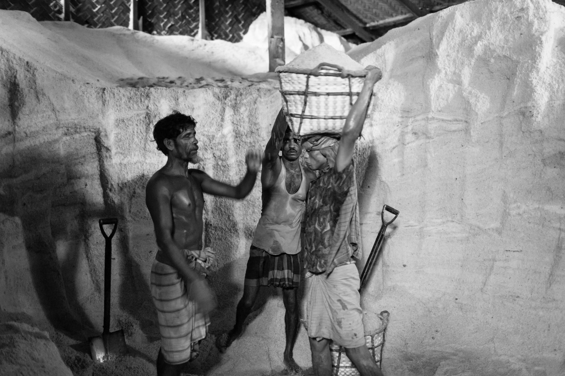 The bulk of processed salt will be used in the tanneries for animal skin conservation, salt processing plant in Chittagong, Bangladesh, June 2015