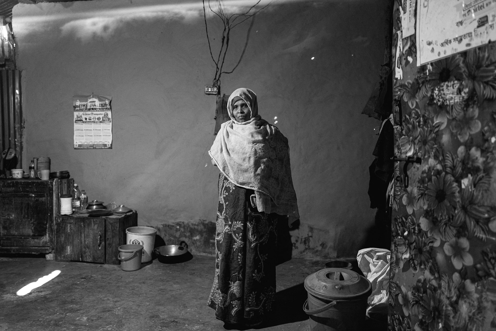 In Maungdaw downtown, Morijan (42) and her family of ten were devastated by an Arakan Army drone strike in 2024. The attack instantly killed her husband, Md Isaak (45), and left three others wounded, including Morijan, who sustained shrapnel injuries to her shoulder.Her 13-year-old son, Aji Nur, who lives with mental health challenges, was also hit by shrapnel during the blast. Today, Morijan lives with her surviving family members in Balukhali camp in Bangladesh, January 2026