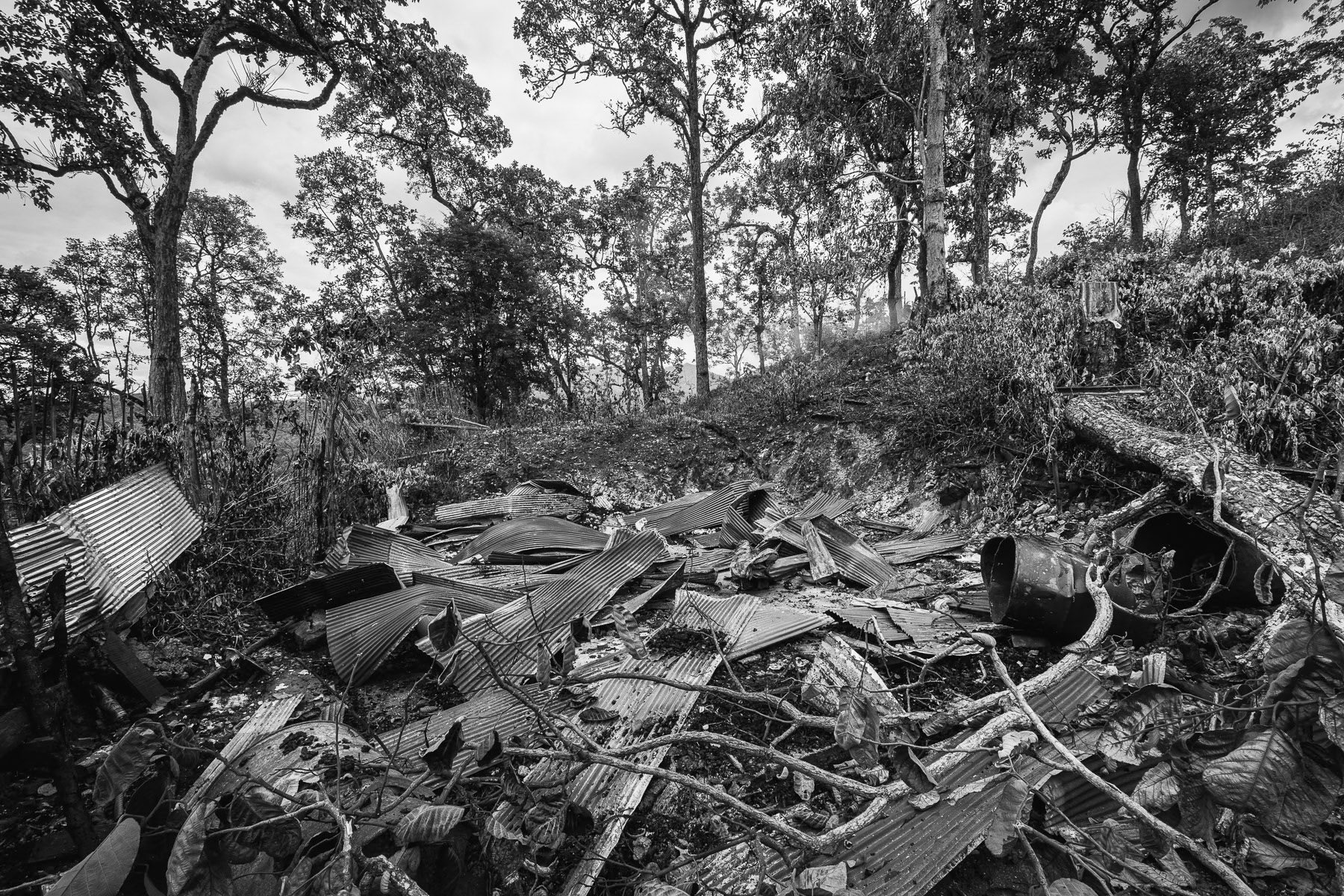 This former State Administration Council military base, home to 120mm artillery, drone jammers, and snipers, was taken by the KNLA at Kanele on May 28, 2025. Karen State, Myanmar