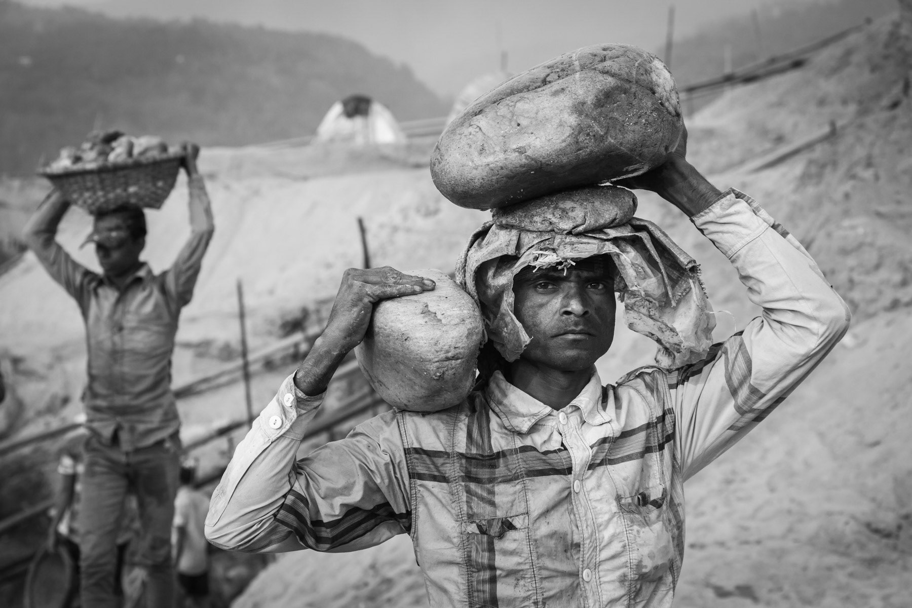 Stones being carried away to the crushing plant, Jaflong, Bangladesh, December 2015
