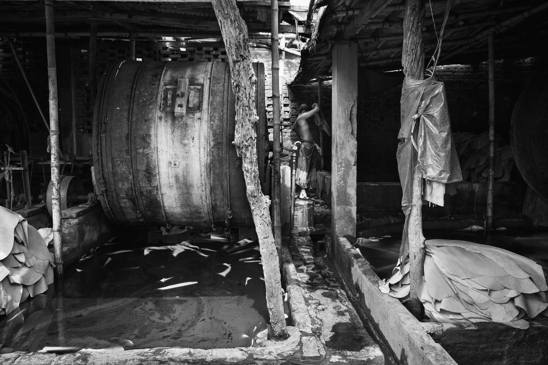 Rinsing pools, Hazaribagh tannery, Dhaka, Bangladesh, May 2015