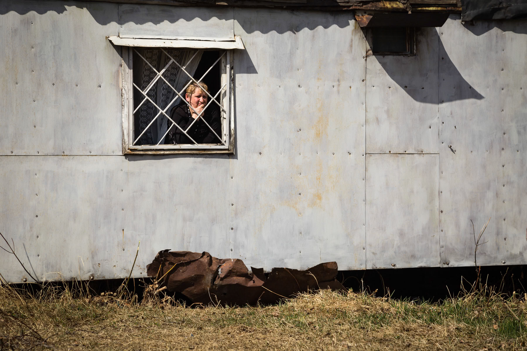 Domiks are made of thin iron sheets, being very hot in summer and cold in winter, Vanadzor, Armenia, March 2014