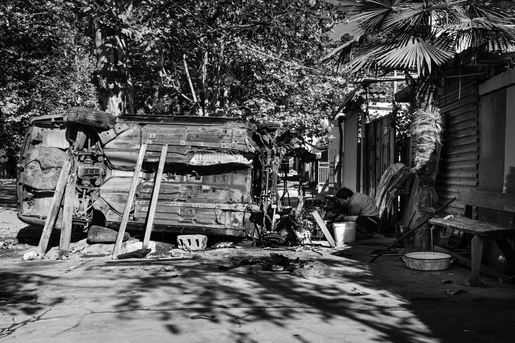 Mechanic workshop in Sukhumi, Abkhazia, October 2013