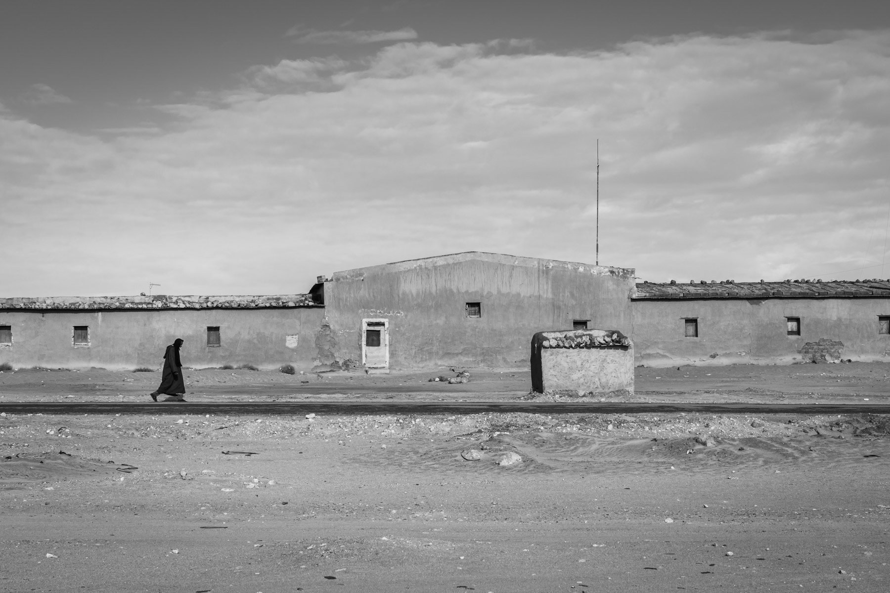 Rabouni, an area in South Western Algeria allocared to the Polisario, de de facto government in exile of the Western Sahara, a disputed territory occupied for 80% by Morocco since 1976. Between 120 and 150,000 Sahawari refugees live in this desertic area in 5 refugee camps and Rabouni as government and admisistrative center. Rabouni, Tindouf Province, Algeria, December 2019