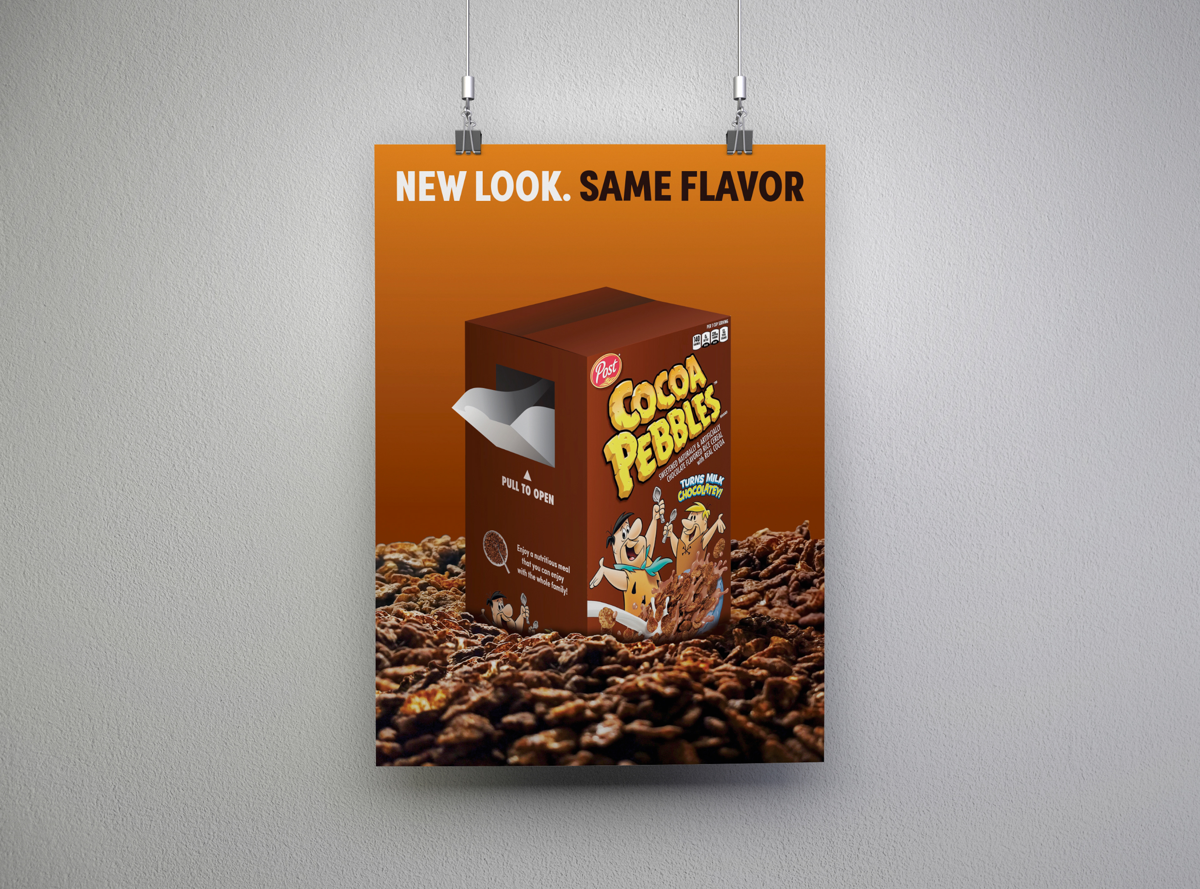Cocoa Pebbles Advertisment Poster Mockup