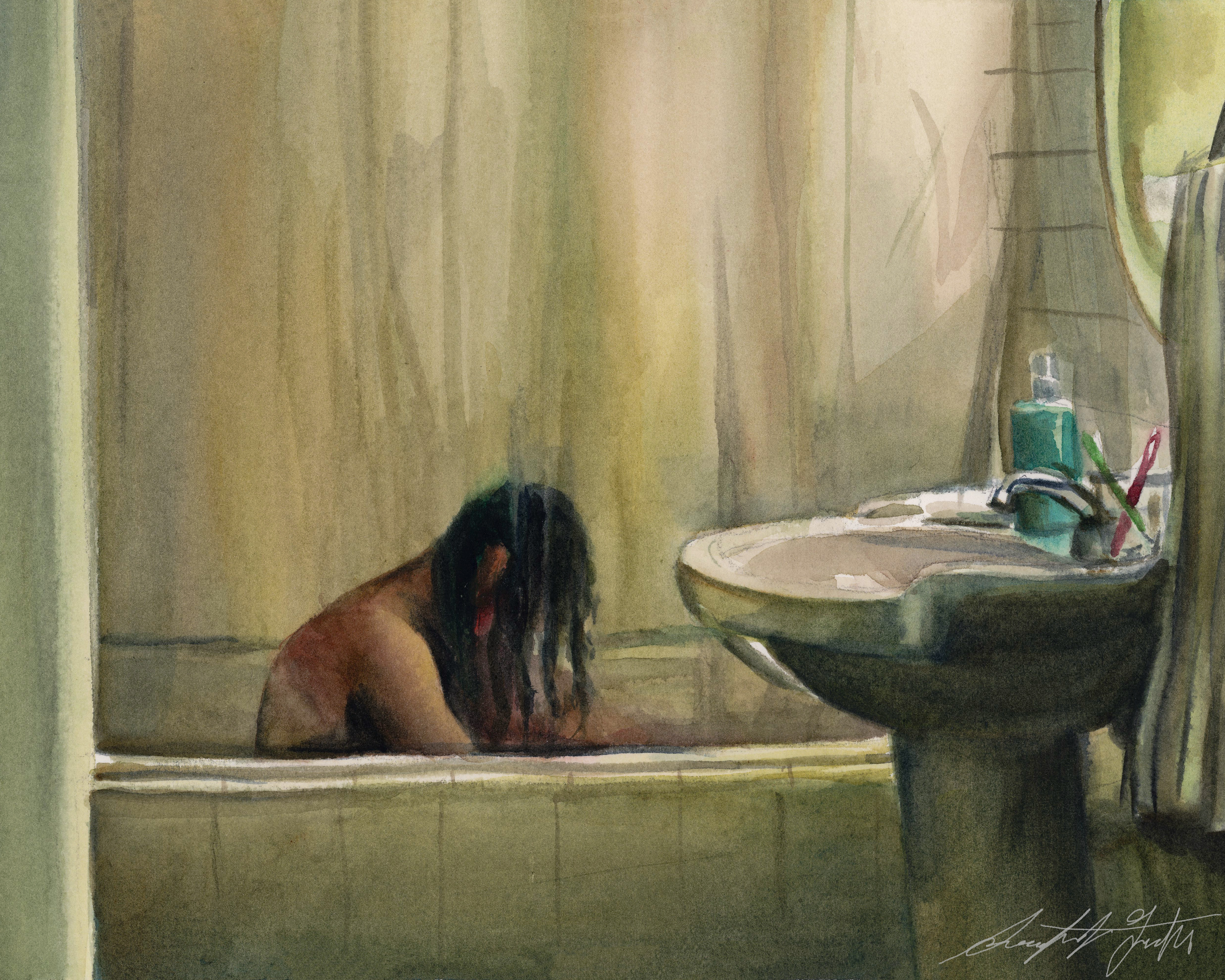 'Thinking..' Watercolor