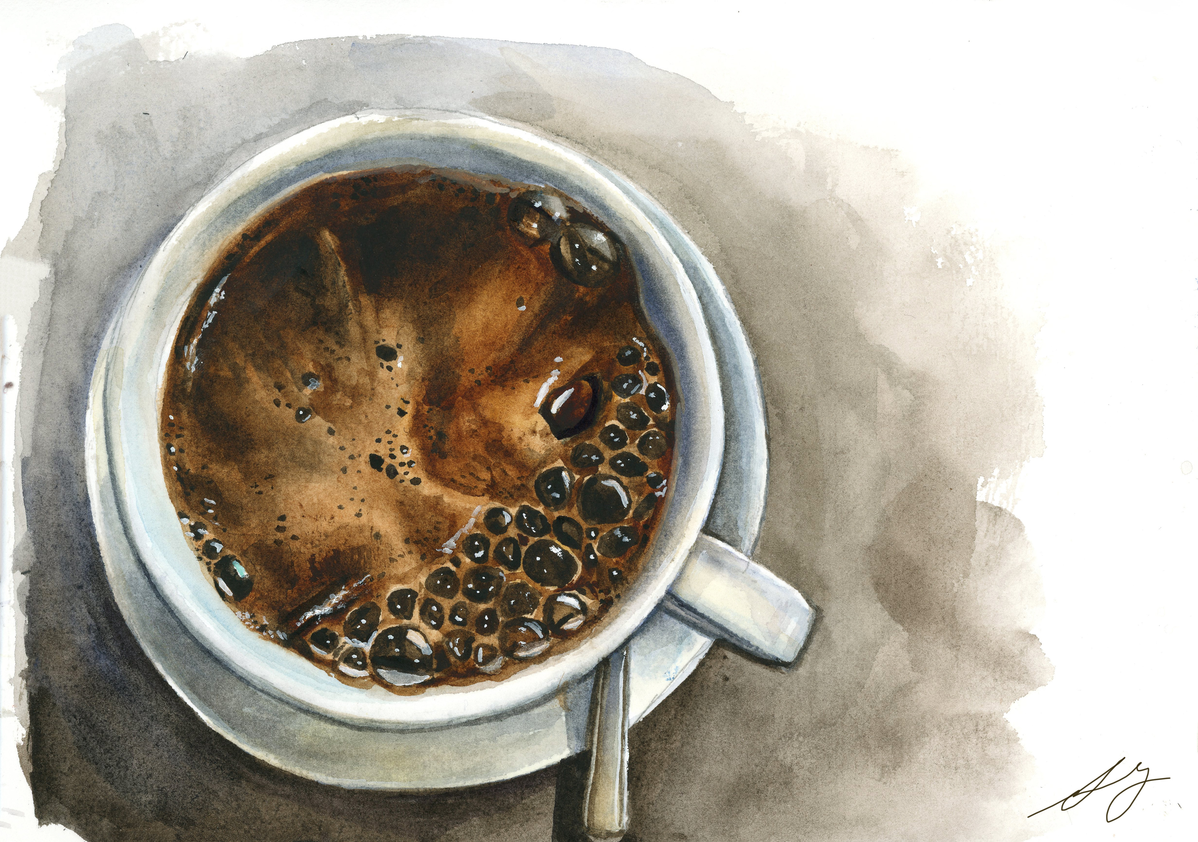 'Coffee' Watercolor